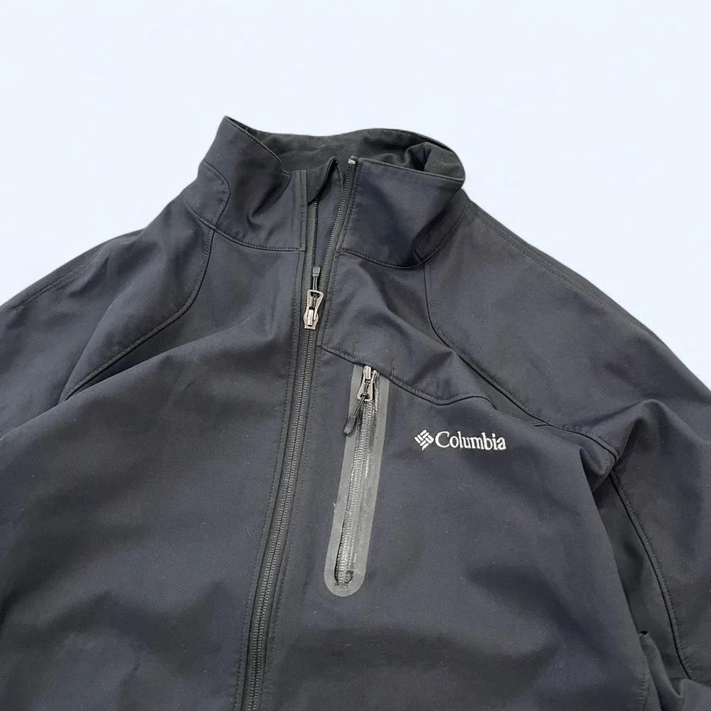 Columbia Sportswear Omni-shield Jacket Black Mens Size L Waterproof Rain Fullzip